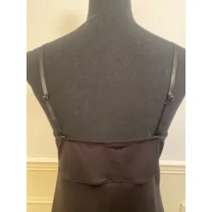 Black Chemise Nightgown Slip Dress with Pink Lace Trim and Bow Y2K thumbnail 4