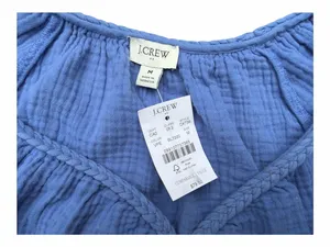 J. Crew Periwinkle Cotton Gauze Peasant Blouse thumbnail 3