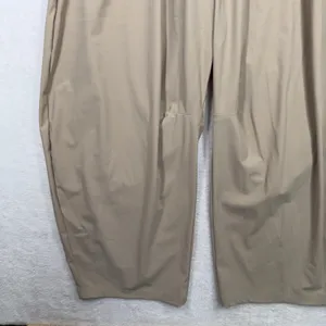 Old Navy L SleekTech Go-Dry Barrel Balloon Pants Khaki Tan High Rise Lightweight thumbnail 3