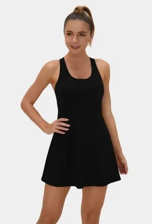 Halara Cloudful Air Adjustable Strap Pocket 2-in-1 Tennis Dress Black S thumbnail 1