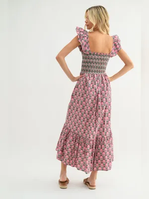 Talulah Boutique 100% Cotton Fit and Flare Smocked Midi Dress - Size 1X thumbnail 2