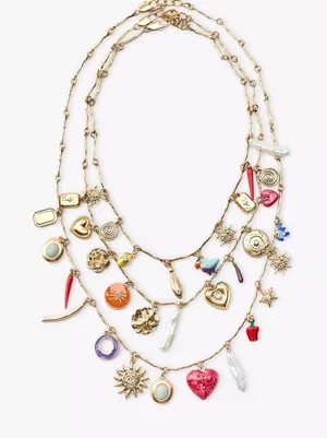 Zara NEW 3 Pack Necklace Beach Gold Charm Layered Bohemian Hippie Festival Boho‎ thumbnail 1