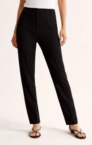 Abercrombie & Fitch Slim Straight Tailored Trouser Pants Black Size 25 SHORT thumbnail 1