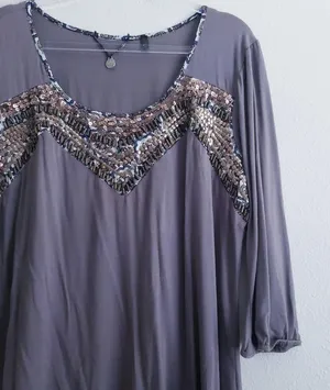 BKE Boutique Beaded 3/4 Sleeve Blouse thumbnail 2