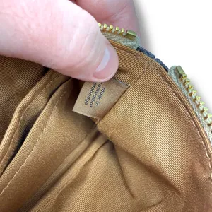 Coach Signature Canvas Wristlet Khaki Chalk Corner Zip Gold Hardware Classic‎ thumbnail 9