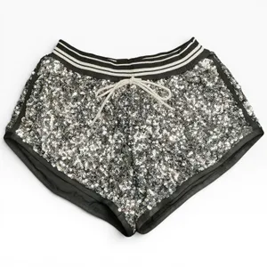Free‎ People FP Movement Shining Star Sequin Shorts Metallic Black Combo S NWT thumbnail 4
