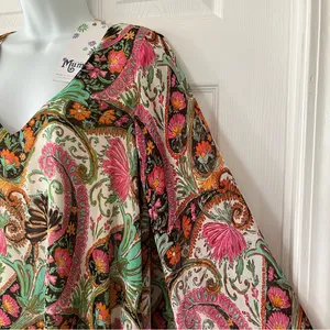 Show Me Your Mumu Mal Top Pink Green Paisley Womens Size Small Long‎ Sleeve NEW thumbnail 13