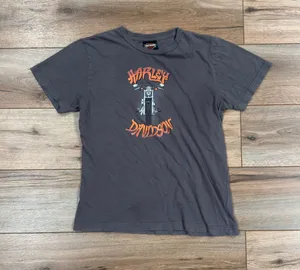 HARLEY DAVIDSON Vintage 2000s Y2k Gray Graphic Moto Biker Tee | Size Medium thumbnail 1
