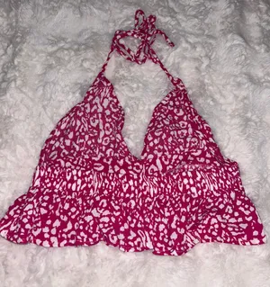 SheIn Pink leopard print halter top thumbnail 3