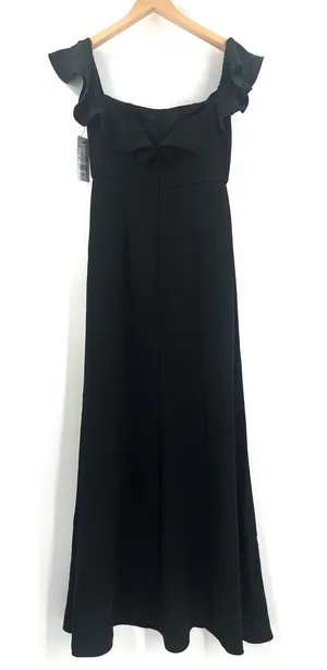 MSK Dress Size Small Maxi Formal Gown Black Evening Off the Shoulder Ruffle Prom thumbnail 1