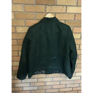 Laura Ashley Womens XL Tribeca Faux Suede Full Zip Moto Jacket Dark Green thumbnail 3