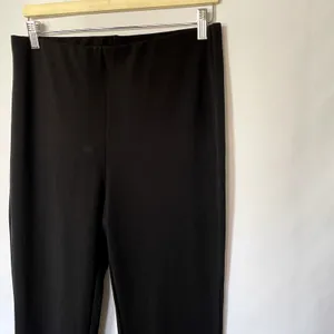 H &‎ M pull on black trousers elastic waist women's size large boot cut work thumbnail 2