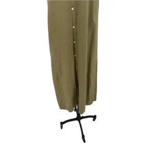 Aritzia Wilfred Eleta Organic Linen Button Front Maxi Dress Green Size Small thumbnail 6