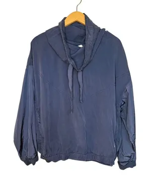 Free People FP Movement Women's Far and Away Cowl Neck Pullover Blue Size S thumbnail 1