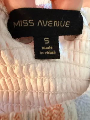 Miss Avenue Striped Strapless Maxi Dress in Peach & Light Blue thumbnail 5