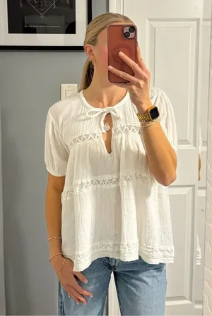 Jen’s Pirate Booty White Gauzy Top thumbnail 1