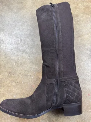 Aquatalia Dark Chocolate Brown Oralie Suede Knee High Boots Size: 9 1/2 thumbnail 9