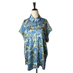 Show Me Your Mumu Best Day Button Up Women Medium Blue Floral Satin Boho Cottage thumbnail 2
