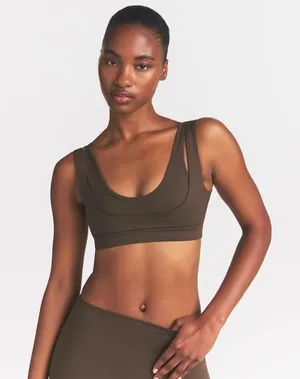 Nike Skims Matte Double Strap Scoop Bra Dark Sepia Size Small thumbnail 1
