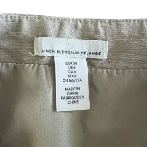 H&M Women's 6 Linen Blend‎ Beige Linen Blend Breathable Comfortable Mini Skirt thumbnail 2
