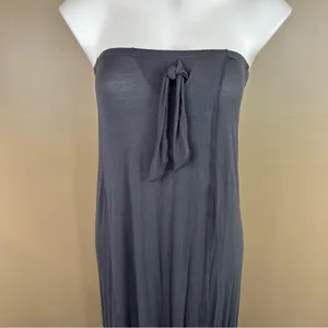 Casa Lee Gray Strapless Maxi Dress Beach Swim Bathing Suit Coverup Small Modest thumbnail 2