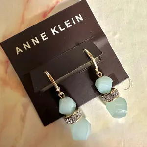 Anne Klein blue rhinestone drop earrings thumbnail 1