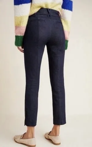 ANTHROPOLOGIE The Essential Slim Denim Split Hem Trousers Women's Size US 4 thumbnail 2