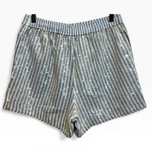 NEW Anthropologie The Wren Boxer Shorts: Sequin Edition - Light Blue Small‎ thumbnail 5