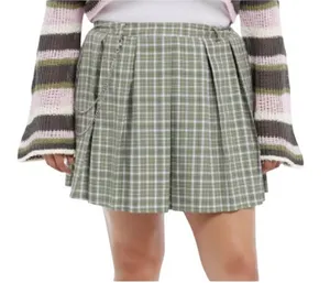 Hot Topic Sweet Society Sage Green Plaid Chain Skirt Womens Large thumbnail 1