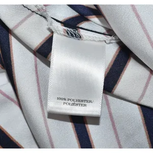 Ann Taylor Short Sleeve White Blouse and Black Stripes Size Small thumbnail 5