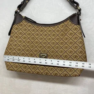 Dooney & Bourke Signature Canvas Hobo Bag Brown‎ Leather Trim Handbag thumbnail 9