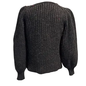 Madewell Size XS Puff Sleeve V Neck Sweater K5757 Speckled Donegal Cyclone thumbnail 5