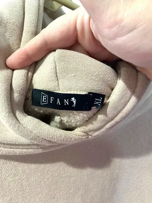 Boutique Thick Oversized Neutral Pullover Hoodie Beige Size XL Athleisure Minimalist Cute thumbnail 3