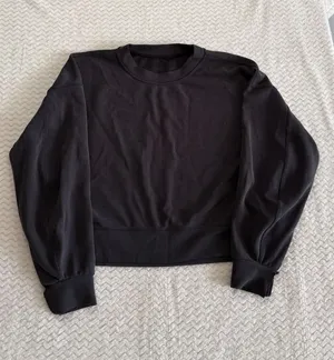 Lululemon Ribbed Softstreme Long Sleeve Crewneck Pullover Black Size 10 LW3GLAS thumbnail 1
