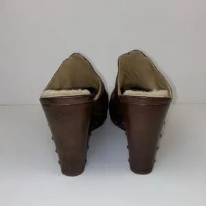 Brown Leather Studded Clog US Size 11 Wedge Mules Slide UGG Australia Women's thumbnail 9