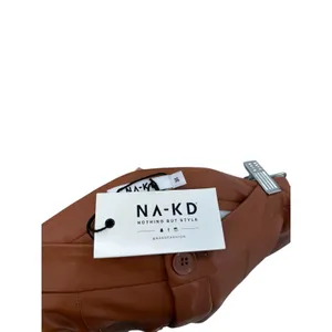 NA-KD Cognac Brown‎ Flared PU Faux Leather Pants High Rise NWT EU 36 US 6 thumbnail 7