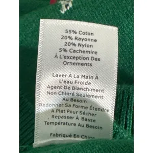 Talbots Petites Womens LP Green Dalmatian Dog Cardigan Cashmere Blend Holiday thumbnail 7