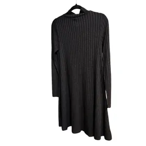 Ivanka Trump Black Ribbed Mock Neck Long‎ Sleeve A-Line Knit Dress Womens Small thumbnail 4