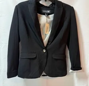 Forever 21 Black Career Blazer Jacket Size M thumbnail 1