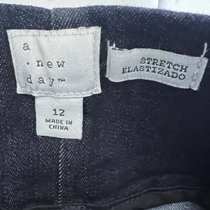 A New Day High Rise Pleated Wide Leg Denim Trousers Dark Wash Size 12 thumbnail 5