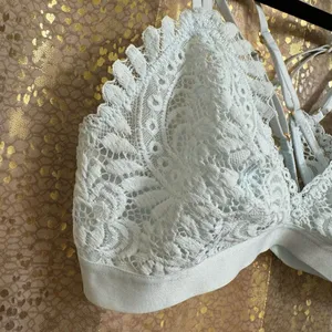 Aerie Light Blue Lace Triangle Strappy Back Bralette Small NWOT thumbnail 4