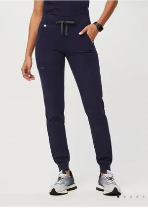 FIGS Zamora High-Waisted Jogger Scrub Pants in Navy thumbnail 1