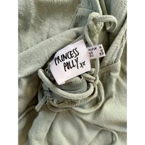 Women's Princess Polly Sage Green Mini Dress US 0 Backless Linen Blend thumbnail 3