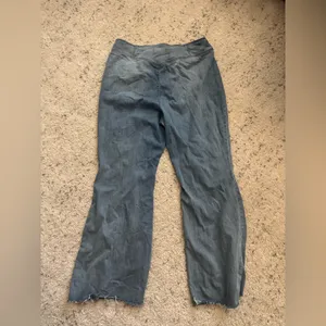 Free People‎ Curvy Flared Jeans Sz 34 Light Wash Raw Hem Plus Size Stretch thumbnail 6