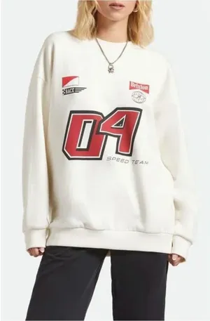 Brixton Cream Pullover with Tan Label Red Size M thumbnail 1