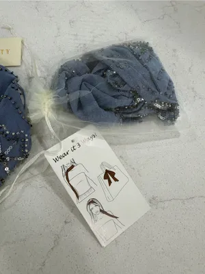Embellished Strapless top in Slate Blue thumbnail 6