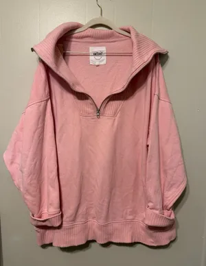 Aerie oversized XL Cozy Pink Half-Zip Women’s Sweater thumbnail 1