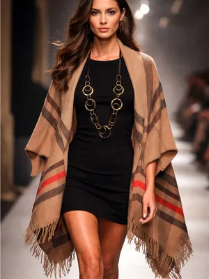 Top women Poncho Wrap Shawl Elegant Cape thumbnail 1