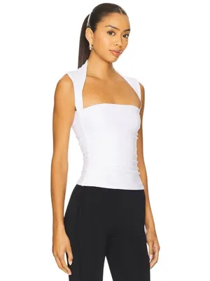 Amanda Uprichard x REVOLVE Short Sleeve Momo Top in Ivory Small New Womens thumbnail 3