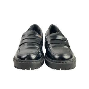 Shoedazzle Corena Women's Black Faux Leather Vegan Heel Loafer Shoes Size 7 thumbnail 2